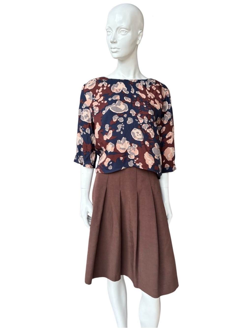 Comrags Gunhouse + Cornish Linen Blend A Line Pleated Skirt